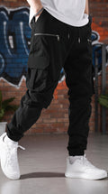 Ayvex Black 6 Pocket Multi Cargo Trouser