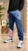AYVEX Men's Premium Colorblock Jogger Trousers – Ocean Blush