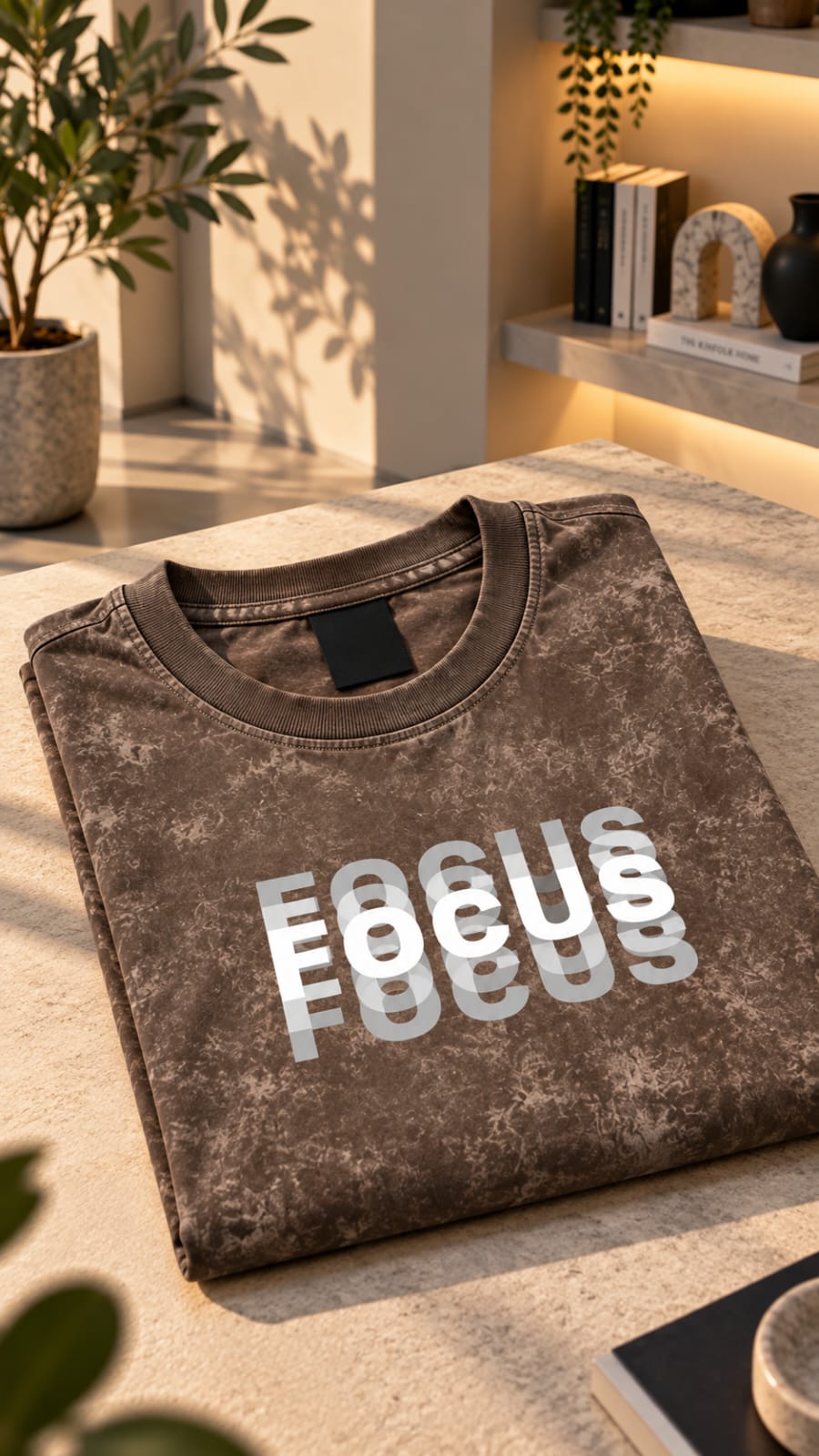 AYVEX Men's Premium Washed Graphic T-Shirt – Focus Brown