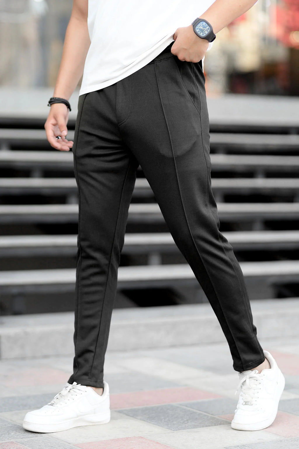 Ayvex Black 6 Pocket Multi Cargo Trouser