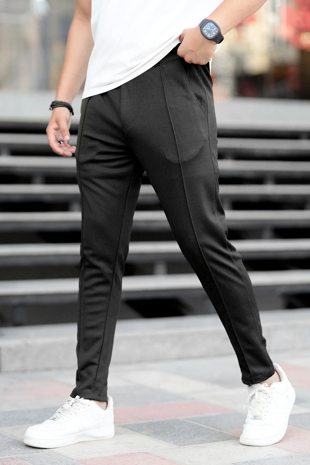 Ayvex Black 6 Pocket Multi Cargo Trouser